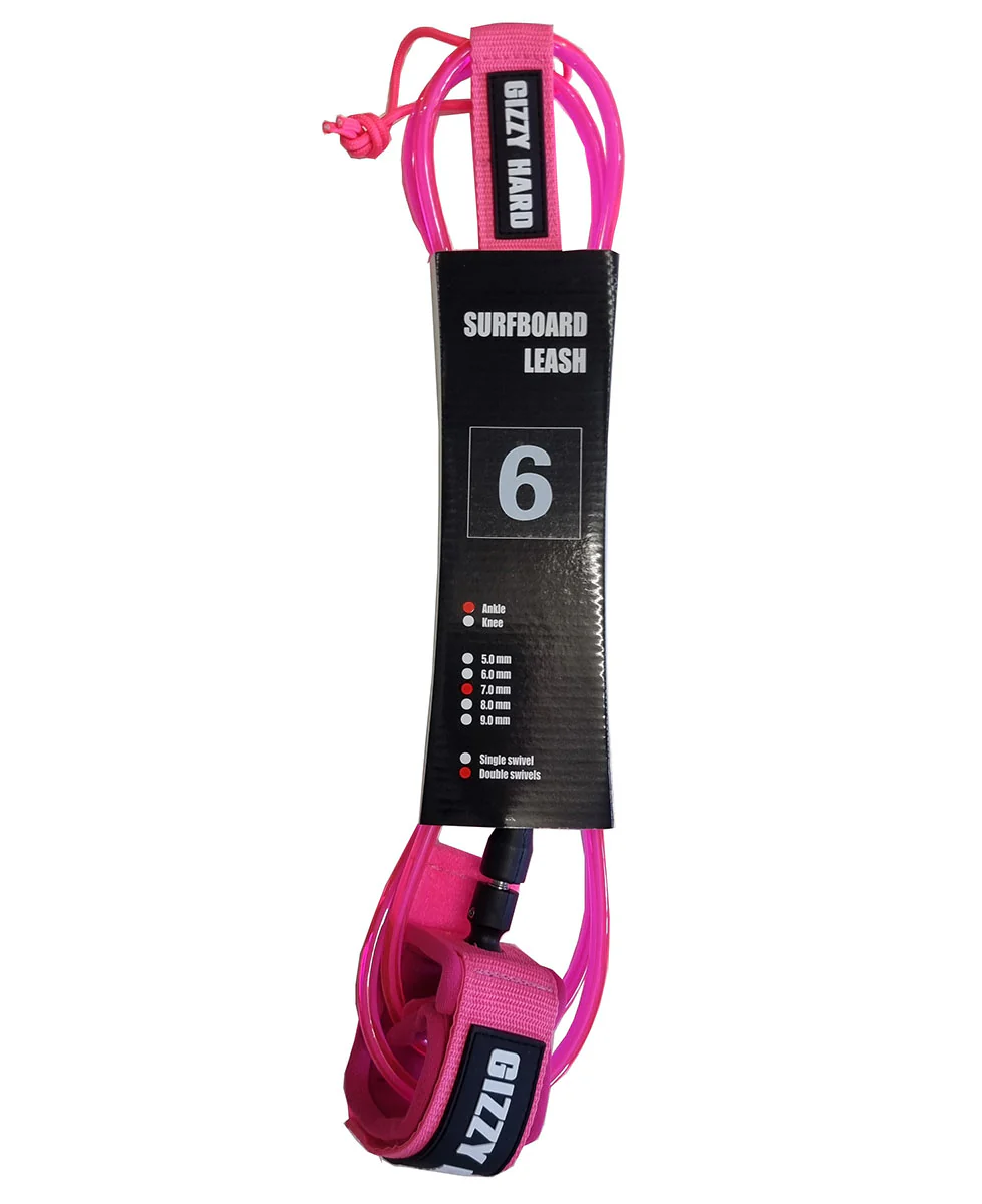 Gizzy Hard 6' Double Swivel Regular Surfboard Leash - Image 4
