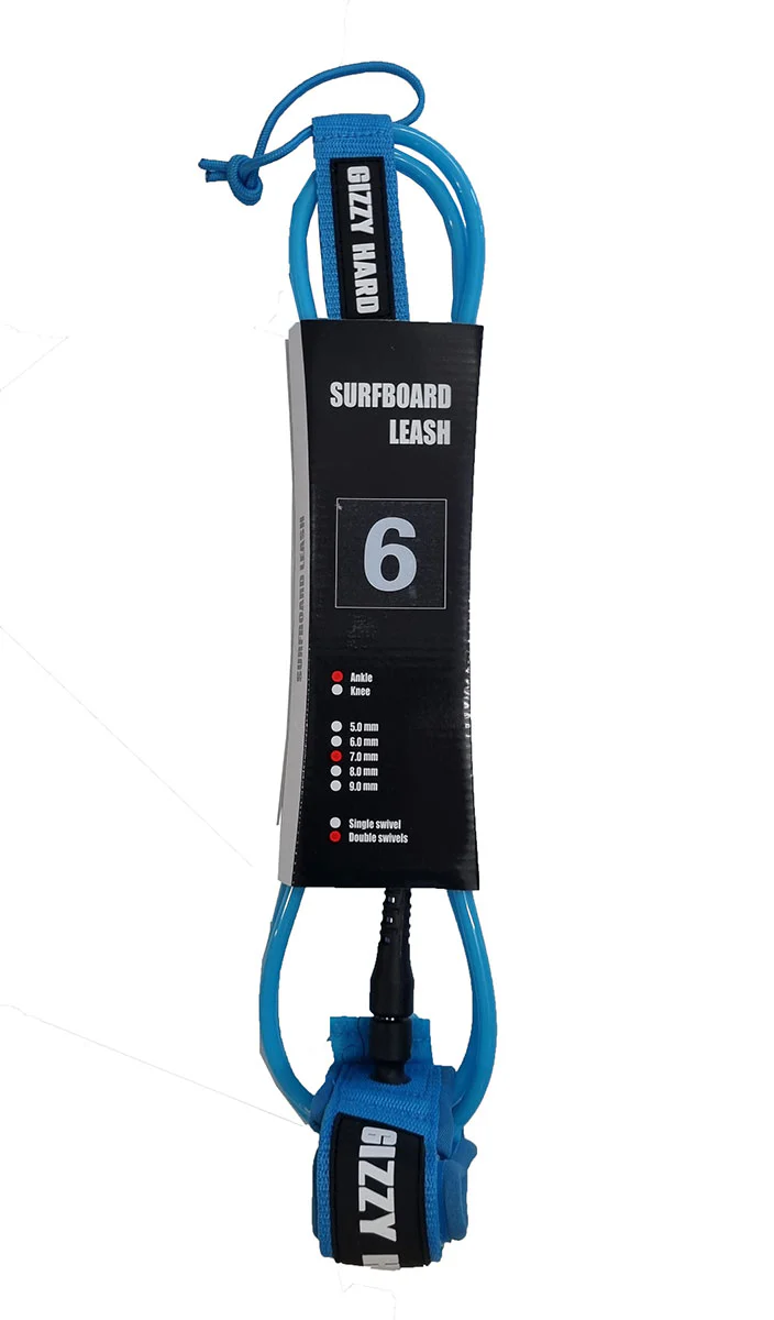 Gizzy Hard 6' Double Swivel Regular Surfboard Leash - Image 5