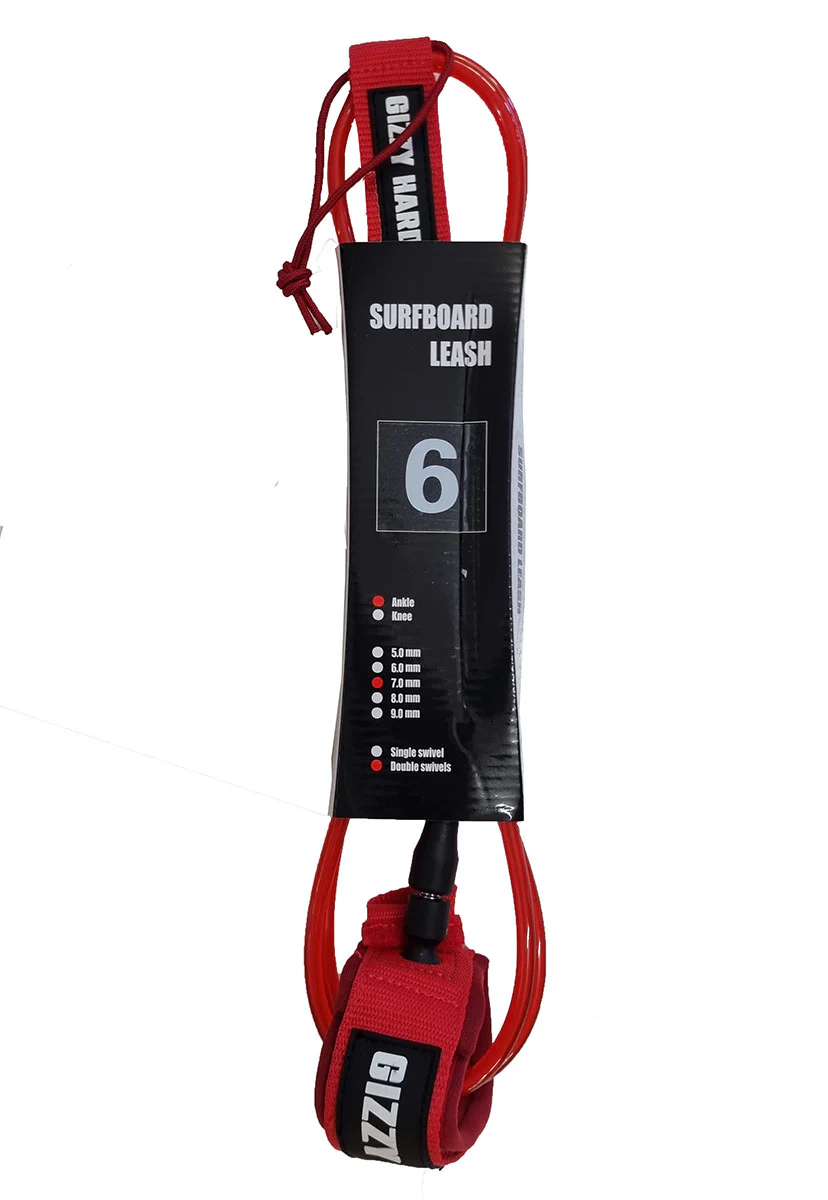 Gizzy Hard 6' Double Swivel Regular Surfboard Leash - Image 6