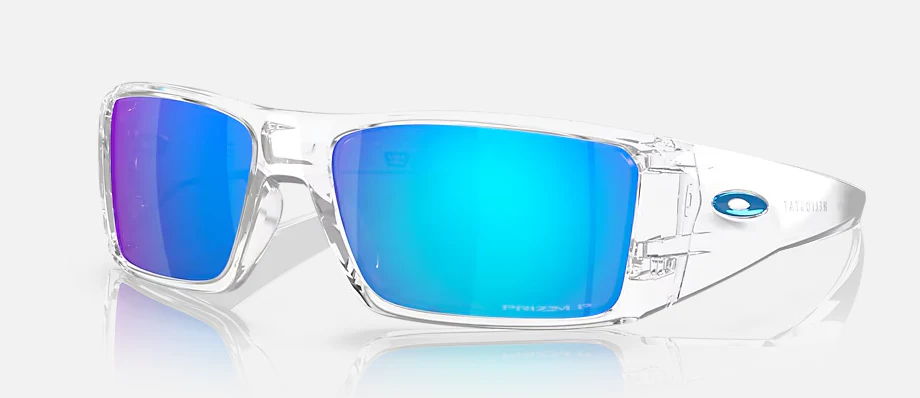 Oakley Heliostat Clear/Prizm Sapphire Polar Sunglasses