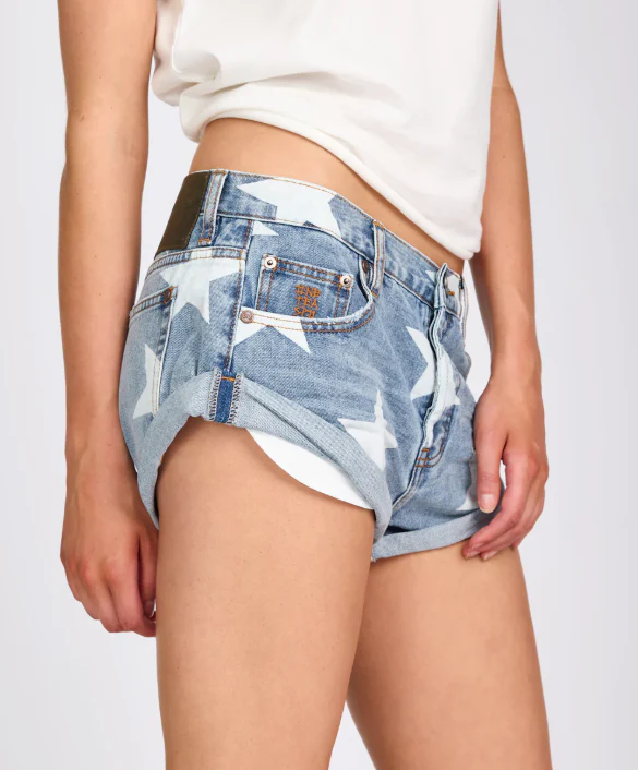One Teaspoon Bandits Low Waist Denim Shorts - Starwash - Sum26 - Image 4