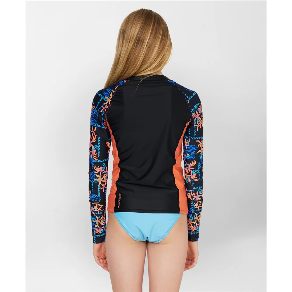O'Neill Girls Bahia 1/4 Zip Long Sleeve Rash Vest - Sum25 - Image 2