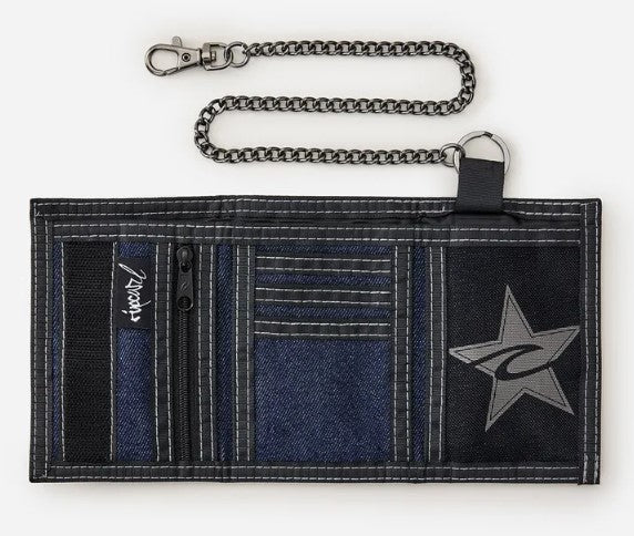 Rip Curl Archive Denim Surf Velcro Chain Wallet - Image 2