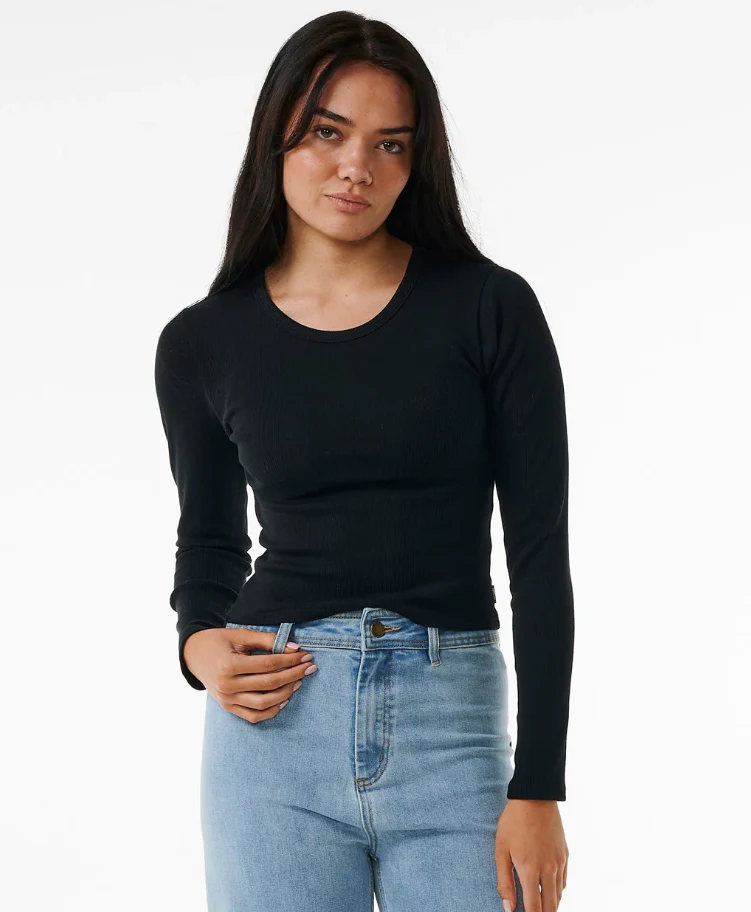 Rip Curl Classic Ribbed Women's Long Sleeve Tee - Win26 - Image 2