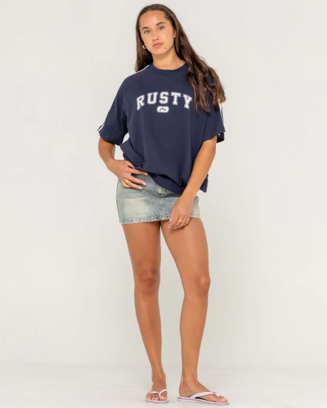 Rusty All Saint Collegiate OG Oversize Womens T-Shirt - Sum25
