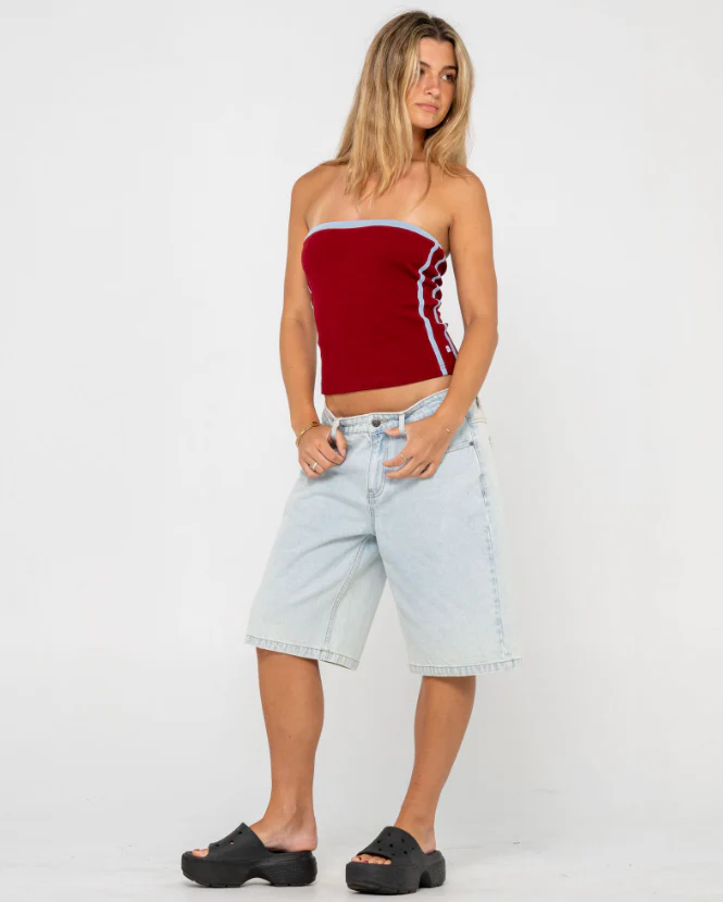 Rusty Bethany Baggy Low Rise Denim Shorts - Sum25 - Image 2