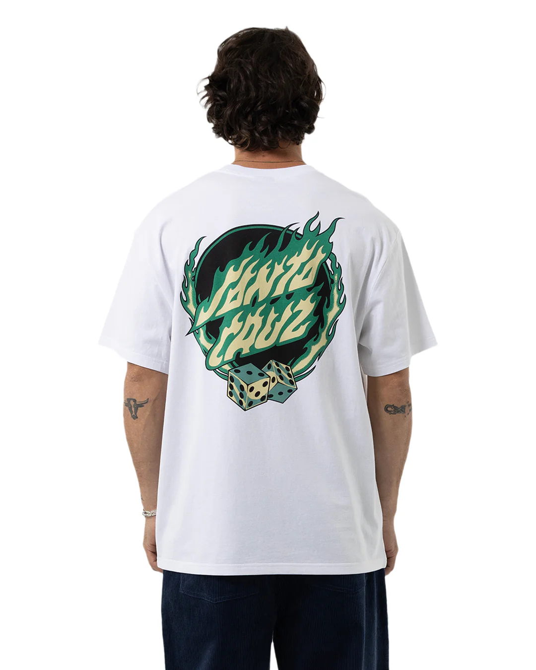Santa Cruz Disc Flame Dot Strip Front Tee - Win26 - Image 2
