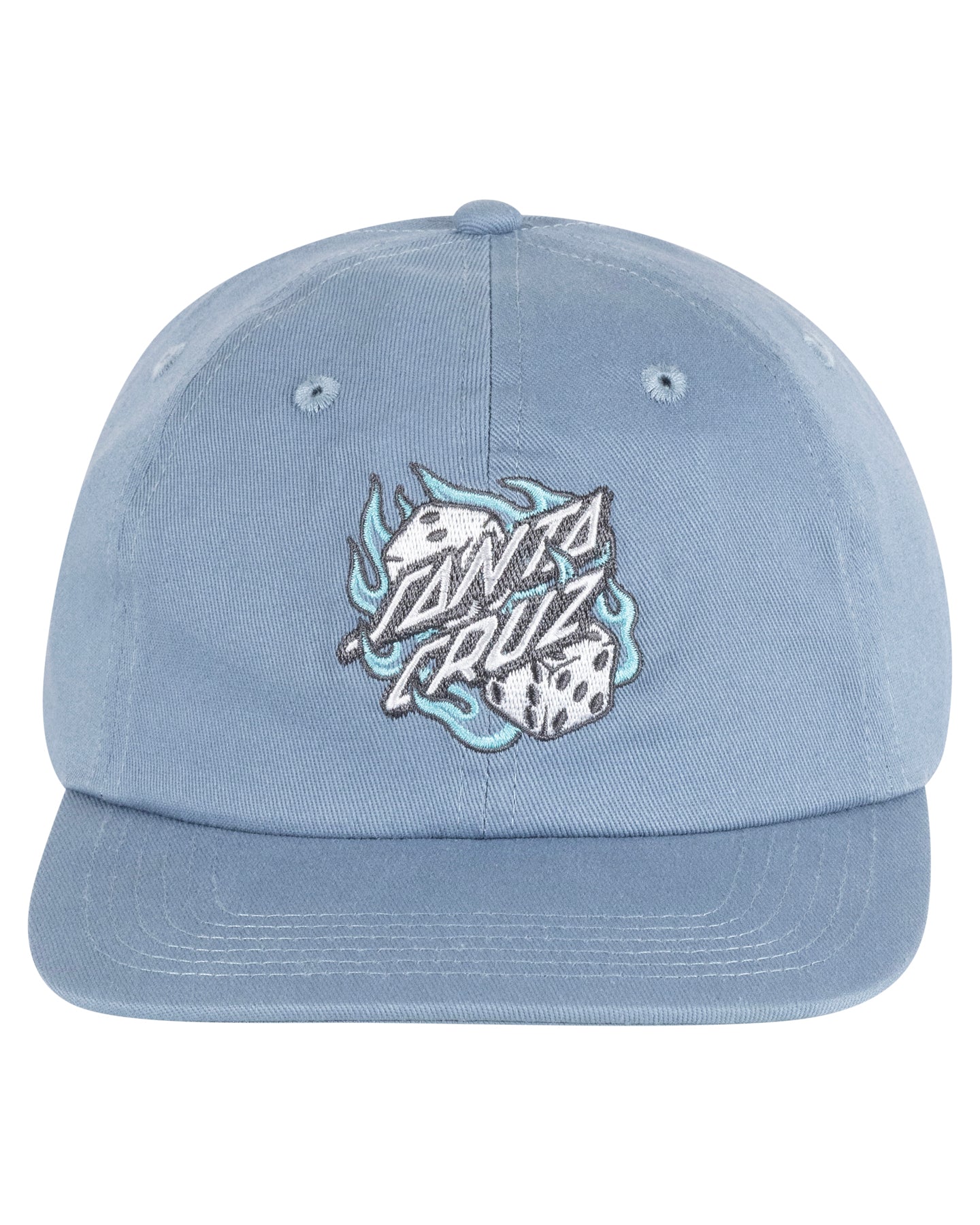 Santa Cruz Flaming Dice Dot 6 Panel Strapback Cap - Sum25