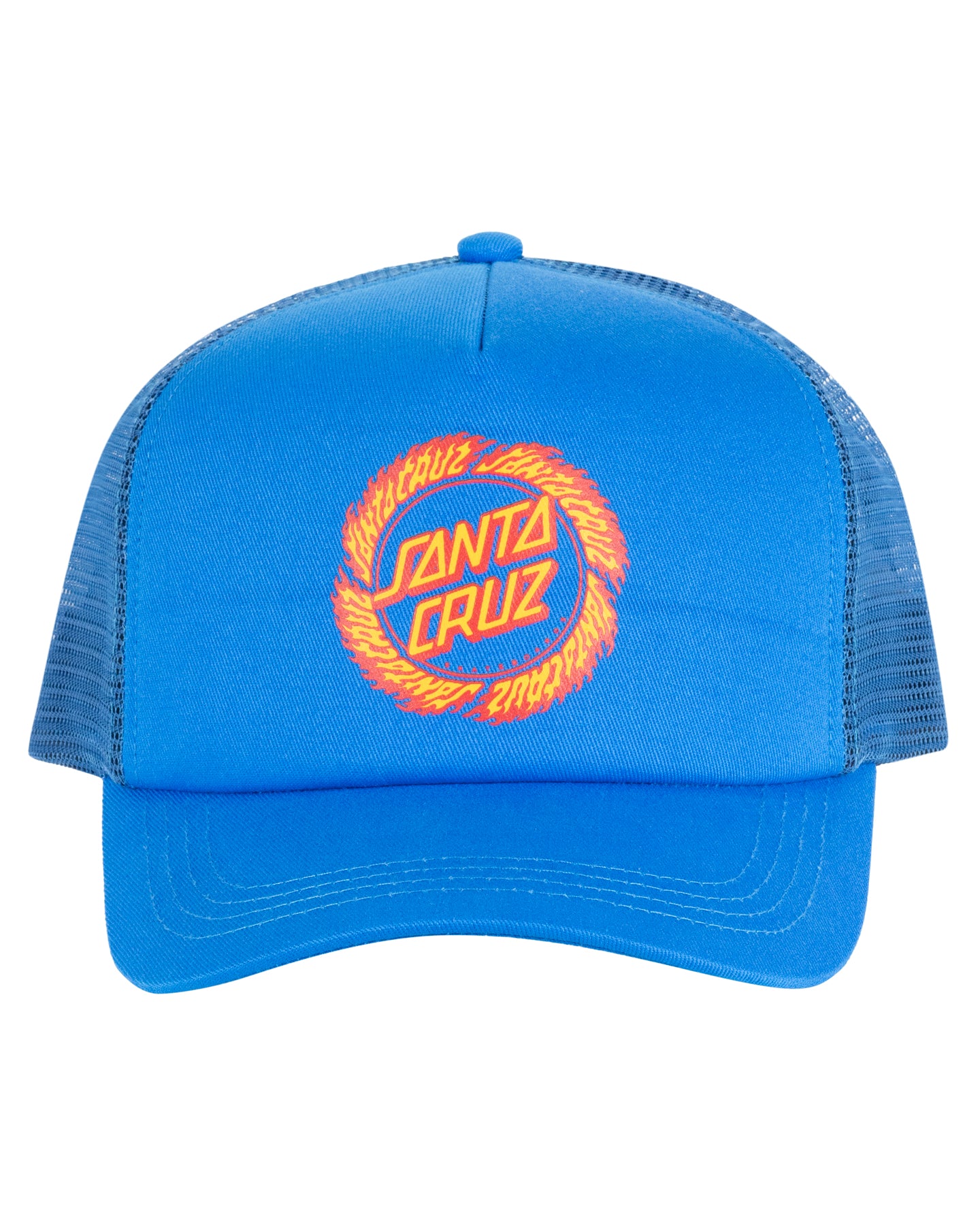 Santa Cruz Youth Flamed Ring Dot Trucker Cap - Sum25