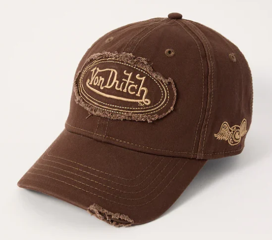 Von Dutch Oval Distressed Unisex Dad Cap - Brown - Image 2