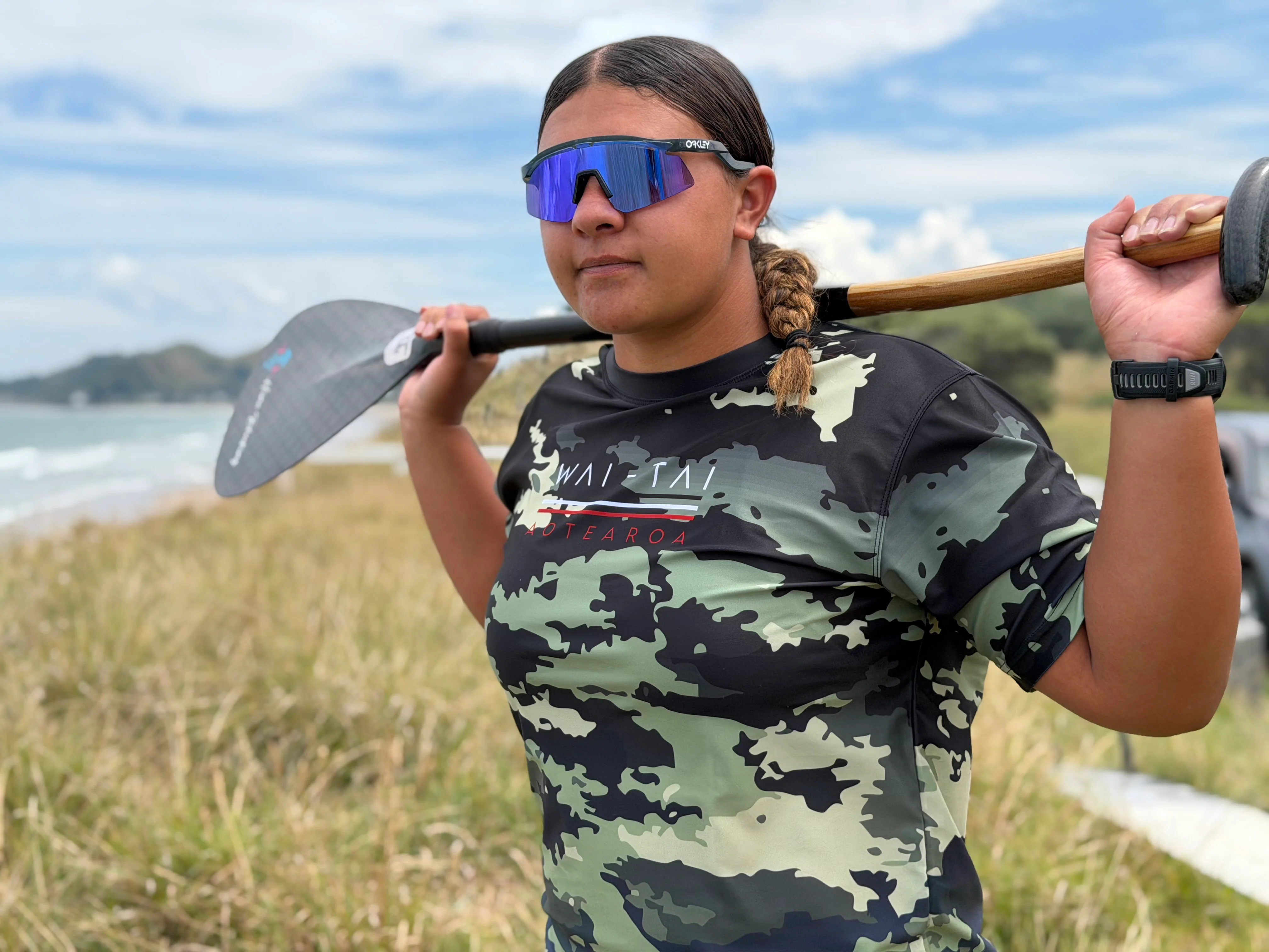 Wai-Tai Aotearoa Kaitiaki Camo Maori Rash Tee