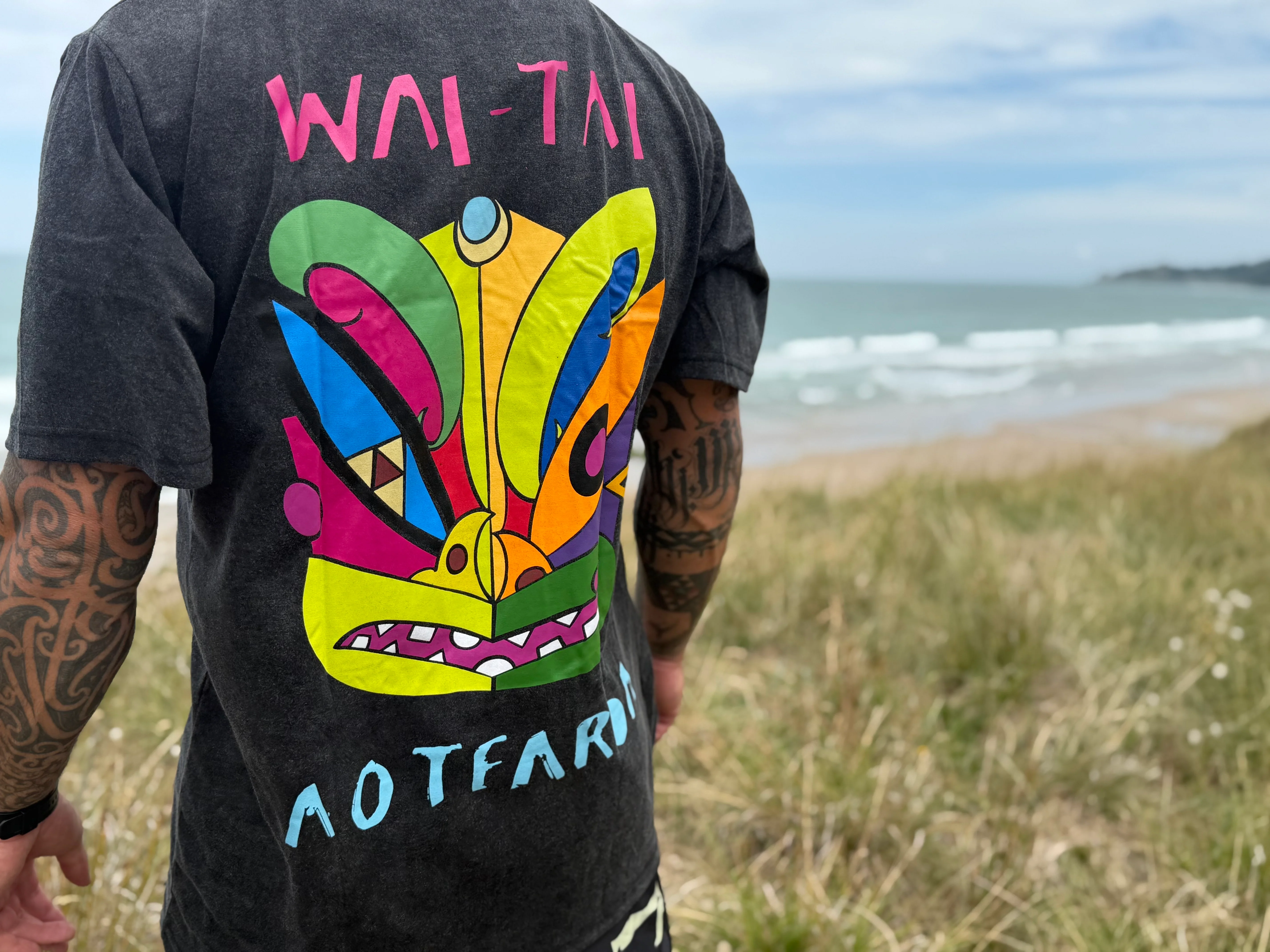 Wai-Tai Aotearoa Ono Whitu 2.0 Unisex Stonewash Tee